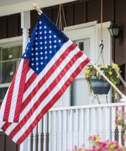 American Flag Pole Sleeve Banner, Nylon USA Banner, US Flag Sleeved, USA Nylon Banner, American Sleeve Flag, U.S. Embroidered Banner Flag