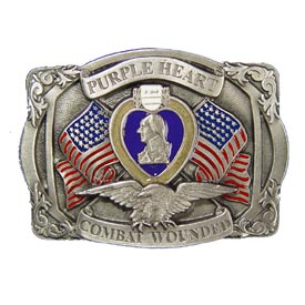 purple heart belt buckle