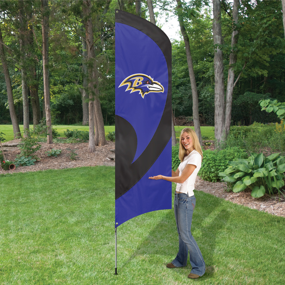 Baltimore Ravens Tall Team Feather Flag with Flagpole