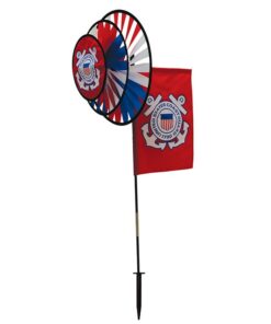 U.S. COAST GUARD DUAL SPINNER WHEELS WITH GARDEN FLAG