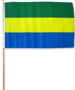 GABON 12X18 INCH HANDHELD STICK FLAG