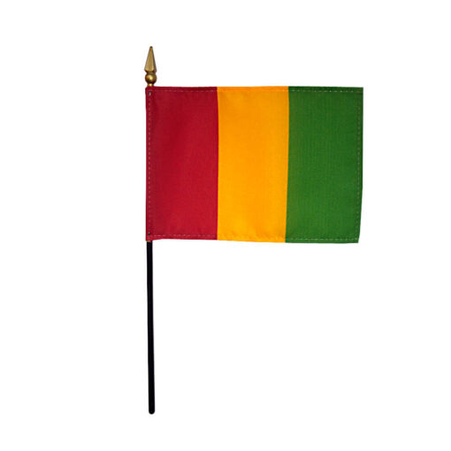 Guinea 4"x6" Stick Flag, Guinea Stick Flag, Guinea Miniature Flag