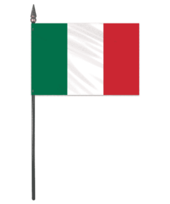 Italy 4"x6" Stick Flag, Italy Stick Flag, Italy Miniature Flag