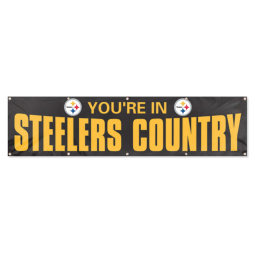 Pittsburgh Steelers Giant 8' x 2' Banner Black