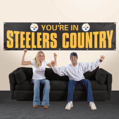 Pittsburgh Steelers Giant 8' x 2' Banner Black