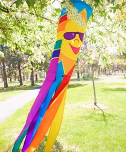 Rainbow Sun 40" Windsock, Rainbow Sun Windsock, Sunny Rainbow Windsock