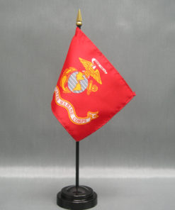 USMC 4"X6" Rayon Stick Flag