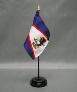 4 in. X 6 in. American Samoa Mounted on a 10 in. Black Staff with Gold Spear tip