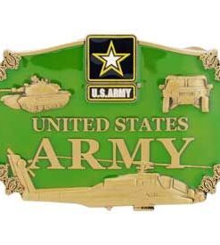 United States Army Action enhanced with green enamel Belt Buckle