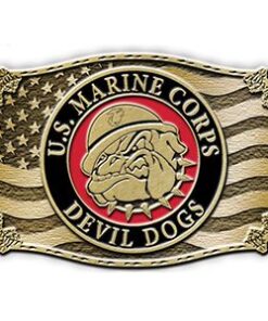 United States Marine Corps Devil Dog with Bulldog Belt Buckle