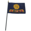 4 in. X 6 in. Georgia (2001-2003) state stick flag Mounted on a 10 in. Black Staff with Gold Spear tip