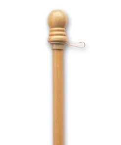 6' 1 Piece Blonde Wood Flagpole, 6 ft. X 1 in. One Piece Wood Flagpole with Ball Ornament