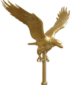 Gold Aluminum Flying Eagle Flagpole Ornament