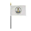 4 in. X 6 in. Rhode Island Mounted on a 10 in. Black Staff with Gold Spear tip