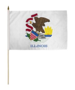 12x18in State Of Illinois Stick Flag