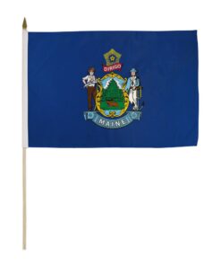 12x18in State Of Maine Stick Flag