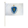 12x18in State Of Massachusetts Stick Flag