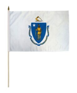 12x18in State Of Massachusetts Stick Flag