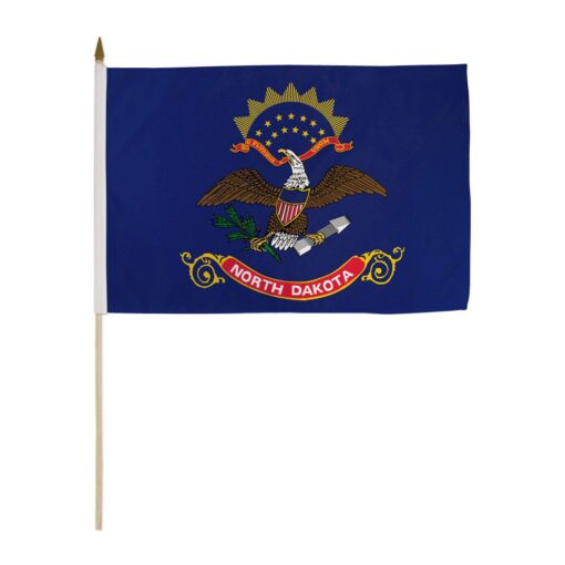 12x18in State Of North Dakota Stick Flag