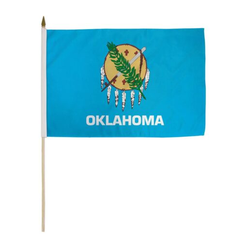 12x18in State Of Oklahoma Stick Flag