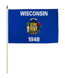 12x18in State Of Wisconsin Stick Flag