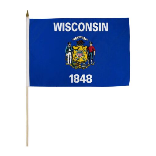 12x18in State Of Wisconsin Stick Flag