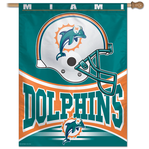 Officially Licensed NFL Miami Dolphins Personalized Banner Flag