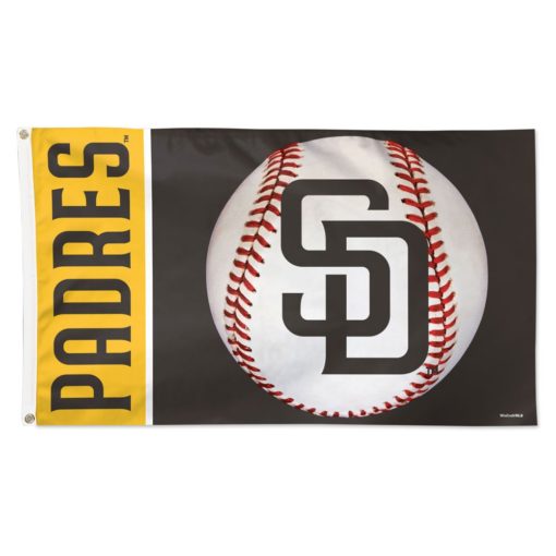 SAN DIEGO PADRES BALL FLAG - DELUXE 3' X 5'