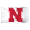 Nebraska Cornhuskers Team NCAA White Deluxe 3' X 5' Flag