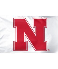 Nebraska Cornhuskers Team NCAA White Deluxe 3' X 5' Flag