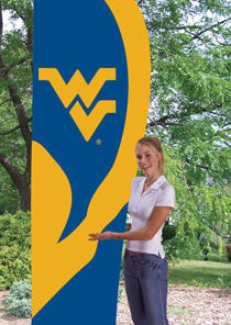 West Virginia Mountaineers Tall Team Flag Kit with Pole