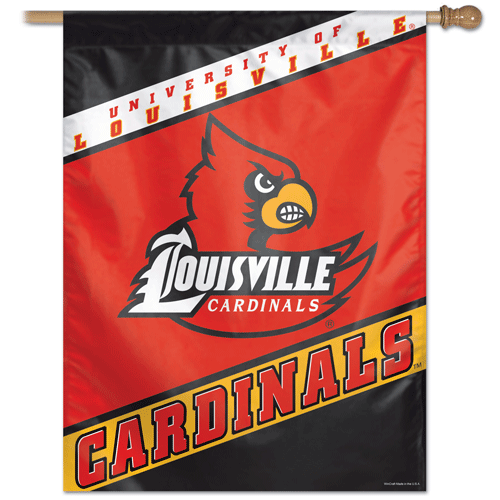 Louisville Cardinals Flags - Louisville Cardinals Flagpole Flags - Louisville  Cardinals Vertical Outdoor Pole Flags