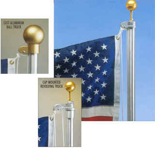 1pc Flag Pole Hardware Kit 3 Topper Halyard Rope Cleat Hook Gold Ball 4  Flagpole Swivel Snap Clips