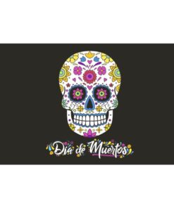 Our festive & colorful collection of Skull Dia de Muertos 3'x5' screen-printed nylon flag speaks for itself