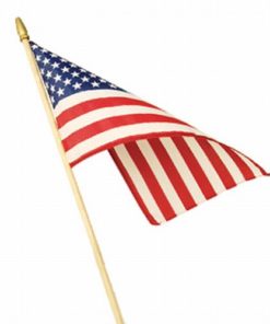 HEMMED POLYCOTTON U.S. STICK FLAG. 12″X18″