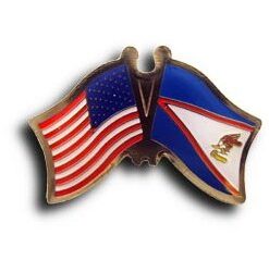 American Samoa Friendship Lapel Pin, American Samoa Flag Crossed Lapel Pin, American Samoa Lapel Pin Friendship, American Samoa Crossed Flag Pin