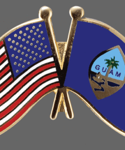 Guam Friendship Lapel Pin, Guam Flag Crossed Lapel Pin, Guam Lapel Pin Friendship, Guam Crossed Flag Pin