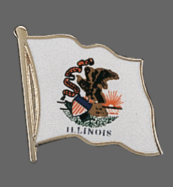 Illinois State Lapel Pin, Illinois Flag Lapel Pin, Illinois Lapel Pin, Illinois Flag Pin