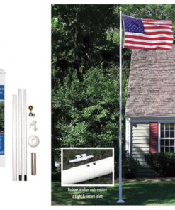 20 Ft Villager III Fiberglass Flagpole, 20ft Commercial Grade White Fiberglass Sectional Flagpole, Villager III Fiberglass Flagpole-20 Ft.