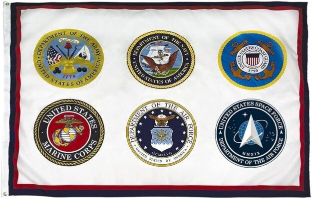 Armed forces nylon flags