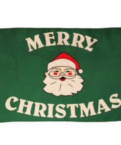 Santa Claus Merry Christmas Green 3'x5' screen-printed Polyester Holidays Flag