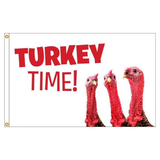 Our festive & colorful collection of Turkey Time 3'X5' screen-printed nylon flag speaks for itself