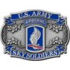 US Army 173rd Airborne Brigade Sky Soldiers Belt Buckle, U.S. Army 173rd Airborne Brigade Belt Buckle