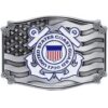 U.S. Coast Guard Logo on a Bronze Flag 3 1/4" Belt Buckle